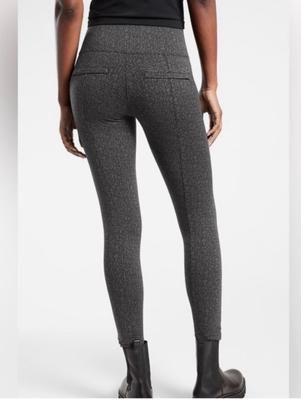 Athleta Delancey Charcoal Gray Ponte High-Rise Skinny Leggings